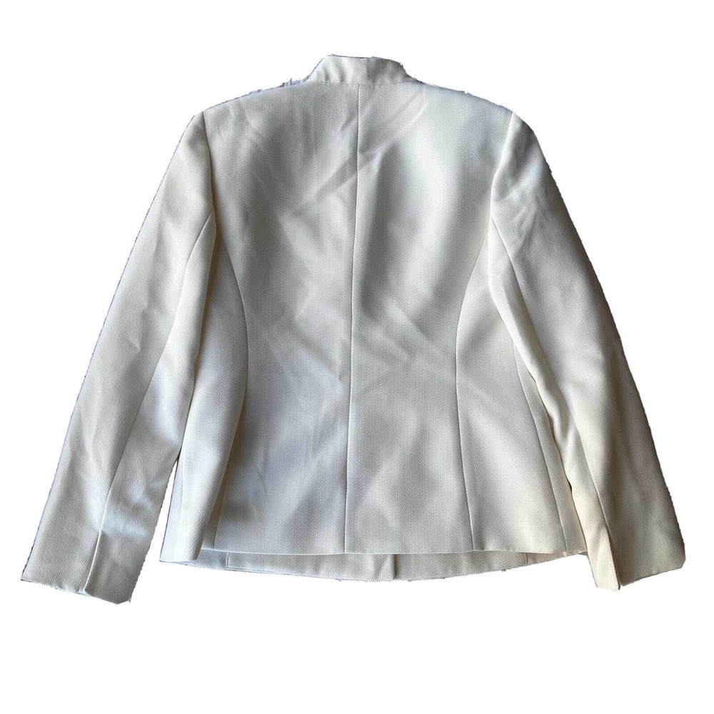 Vintage Evan-Picone Women’s Size 6 Ivory White Polyester Button Up Jacket Blazer - Picture 6 of 7